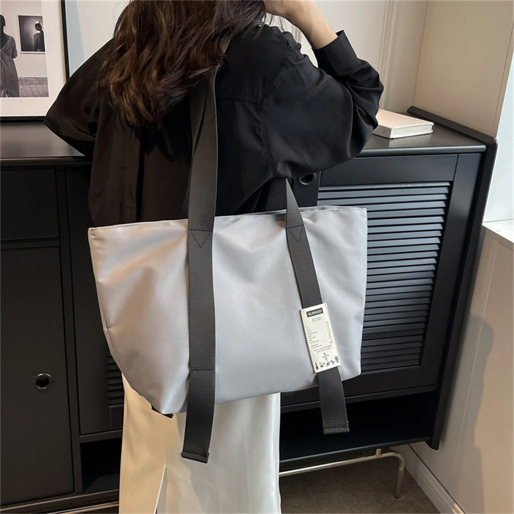 Bolso de hombro Oxford de gran capacidad y alta calidad para mujer, bolsos de compras a la moda de Color sólido, bolso de viaje para mujer