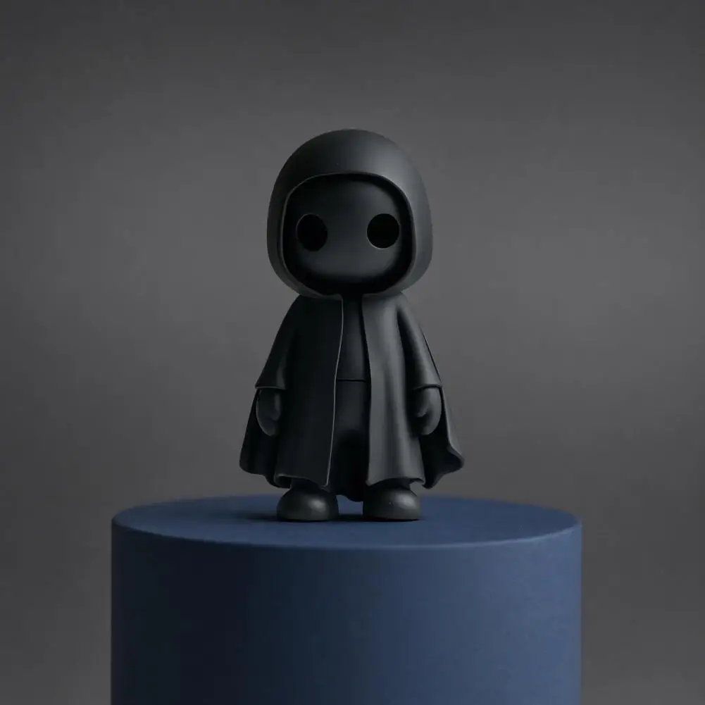Matte Black Spooky Ornament Halloween Desktop Ornament 3d Printed Halloween Ghost Figurine Spooky Cloaked Ghost for Indoor