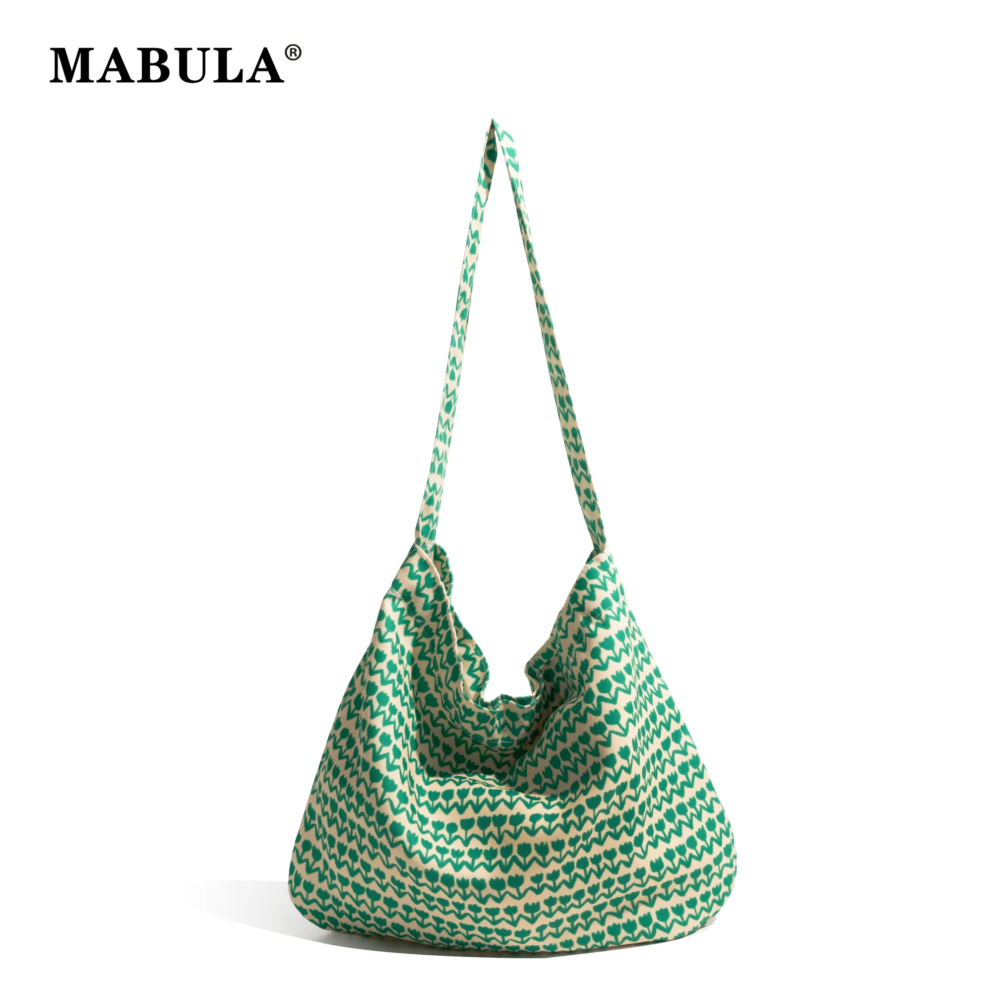 

MABULA Women's Broken Flower Tote Bag Japanese Style Cotton Fabric Handbag Casual Shopping Satchel Travel Shoulder Purse Summer