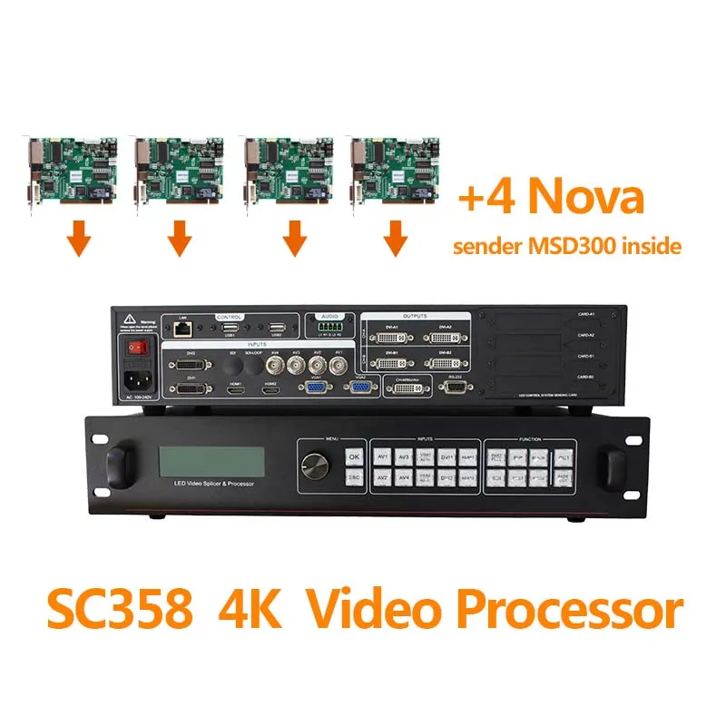 

LED Controller AMS-SC358 Ultra HD LED Video Screen Splicer Install 4 PCS Novastar MSD300 Linsn TS802D Huidu T901 Colorlight S2