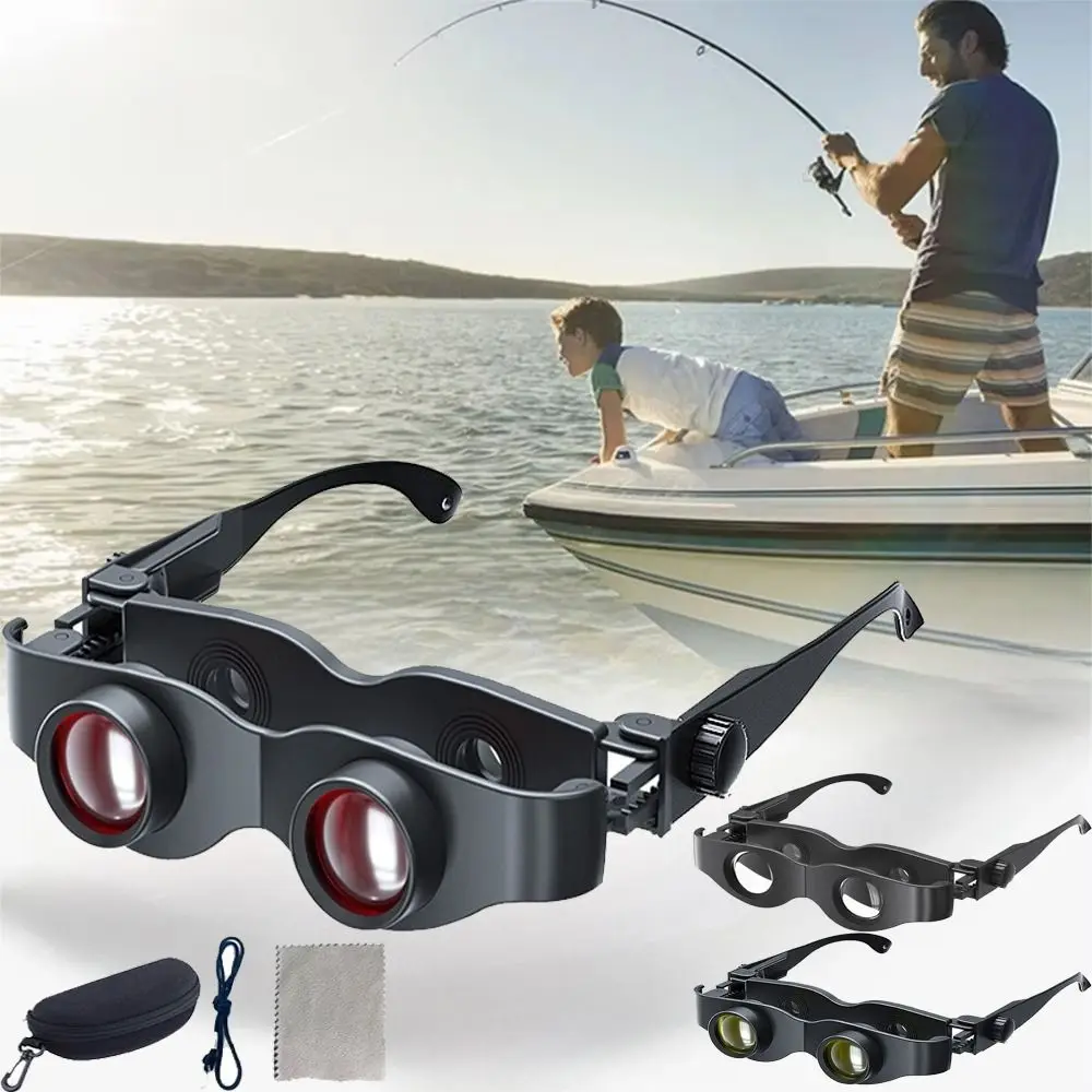 Waterproof Fishing Binocular Glasses Yellow/Red/Grey Filter Manual Focusing Magnification Glasses Adjustable Focus