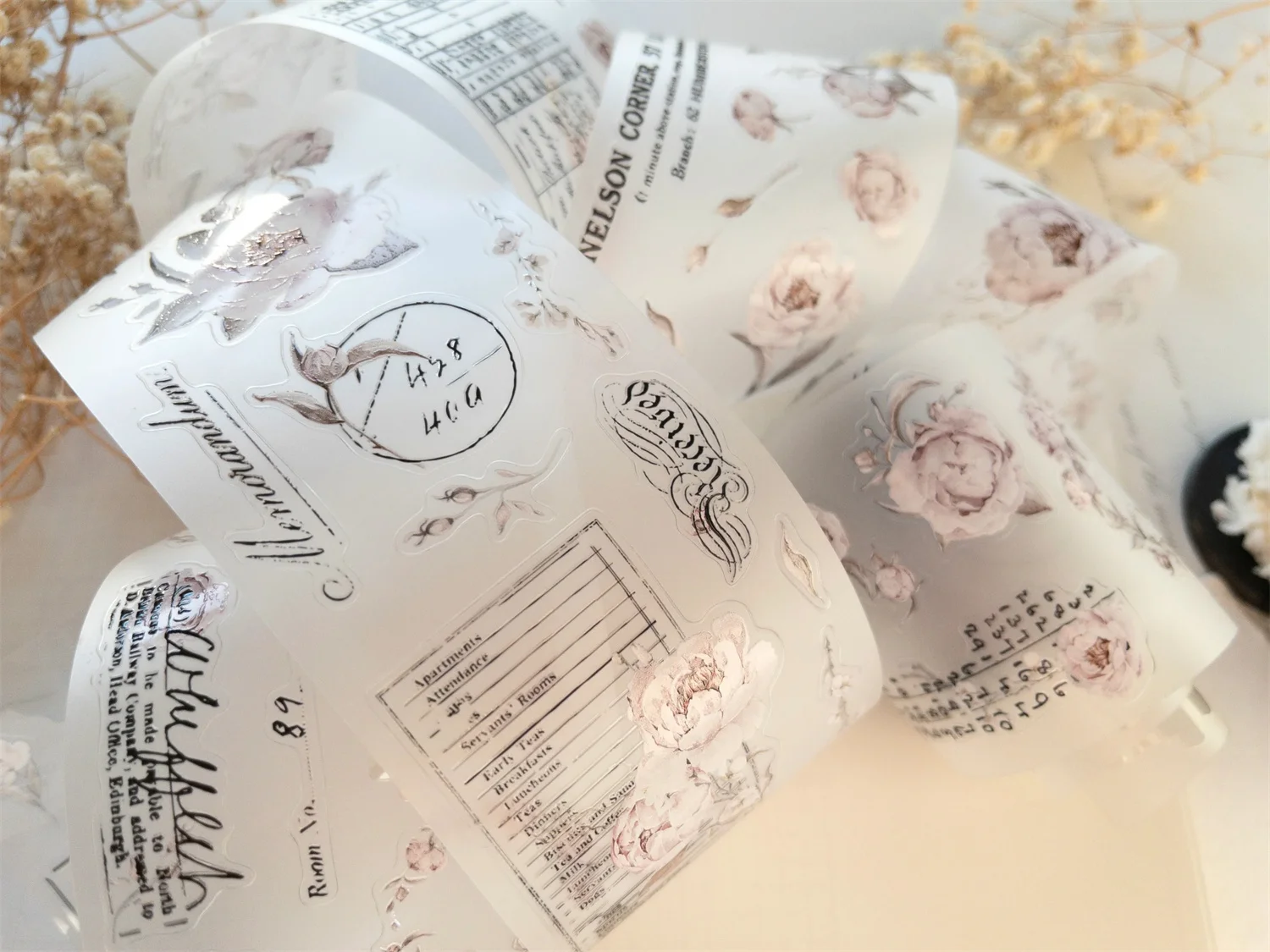 Creawithgaby Studio Vintage The Blooming Archive Washi PET Tape DIY Card Making Scrapbooking Decorative Sticker