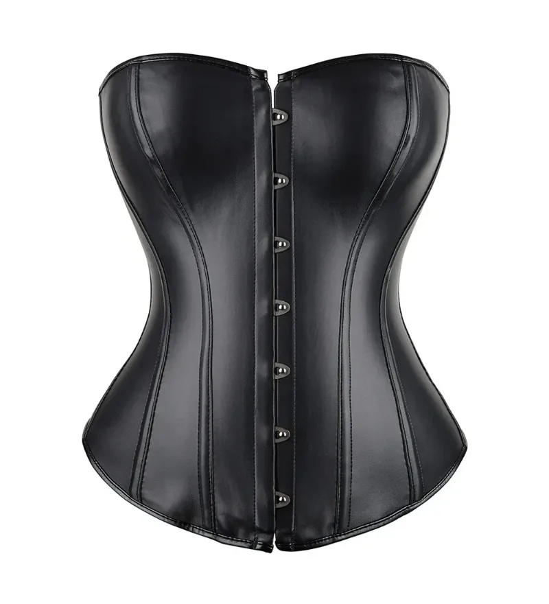 

Готический стимпанк из искусственной кожи с завышенной талией, женский корсет на молнии на талии, бюстье, топ-корсет