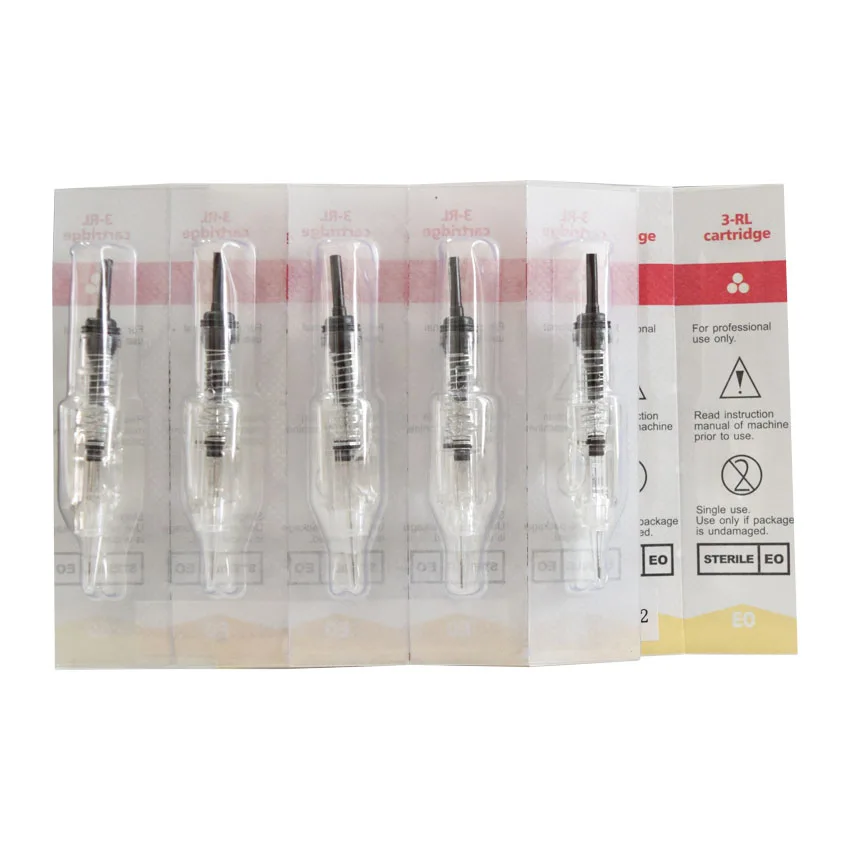 Agujas desechables para tatuaje de cejas, Cartucho esterilizado para maquillaje permanente, 1R, 3R, 5R, 3RS, 5RS, 3F, 5F