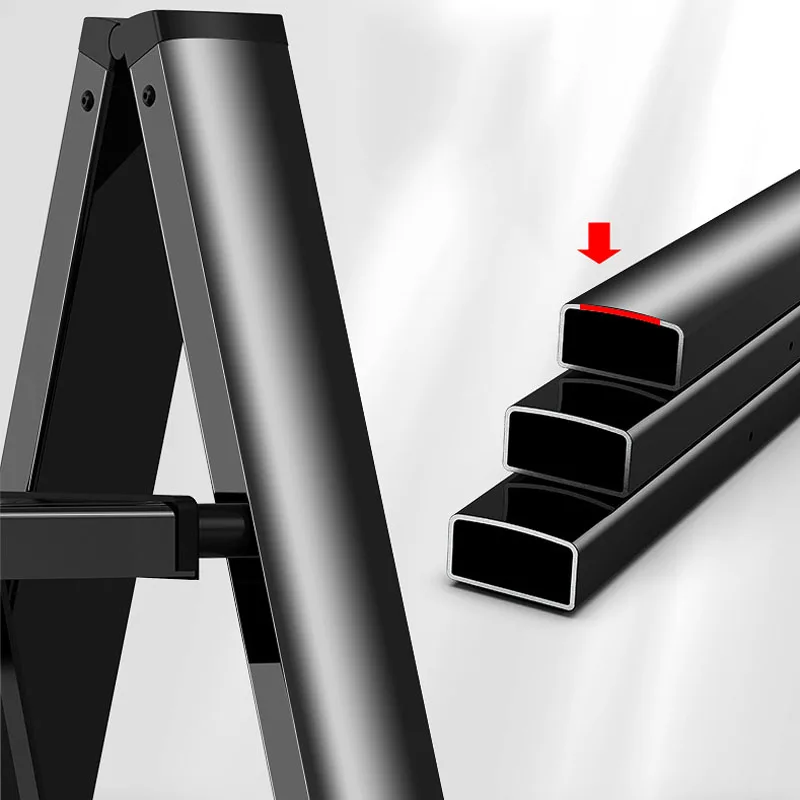 custom.Portable Aluminium Folding Ladder Industrial Design Style Scaffold Home Indoor Workshop Living Room-Certified En
