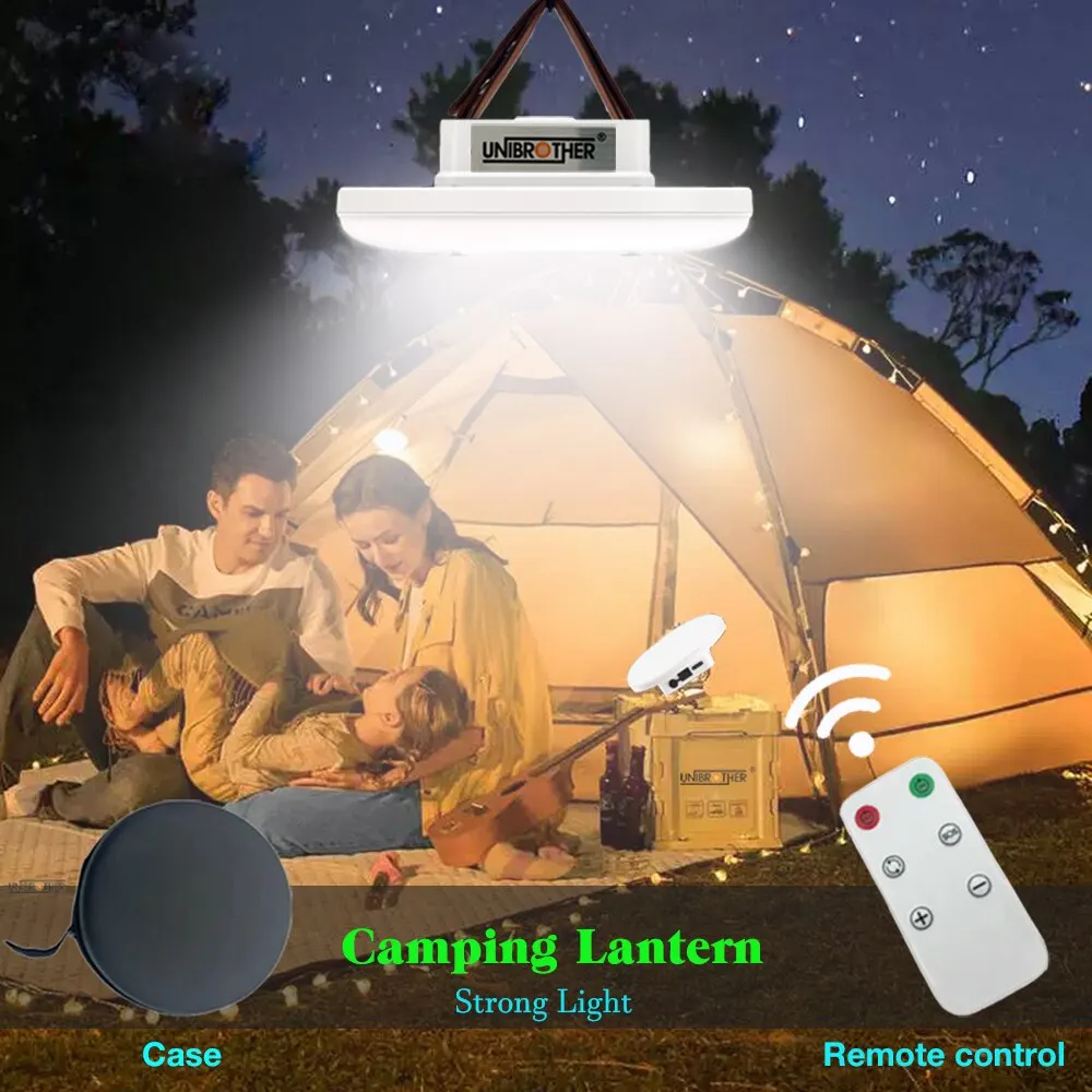 13500mAh Remote Control LED Rechargeable Camping Lantern Magnet Strong Light Portable Flashlights Tent Lights with Case Bag