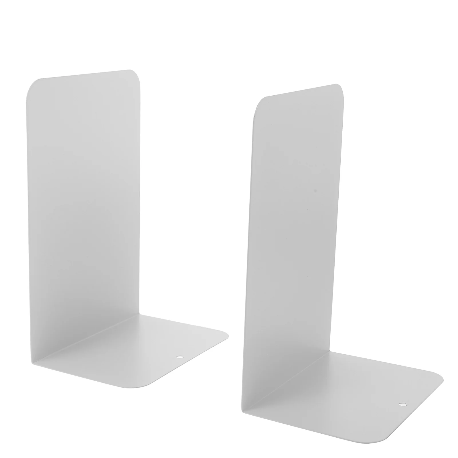 2 Pcs Magazine Rack Book Stand Bookend Files Stoppers Desktop Iron Bracket Bookends White Man