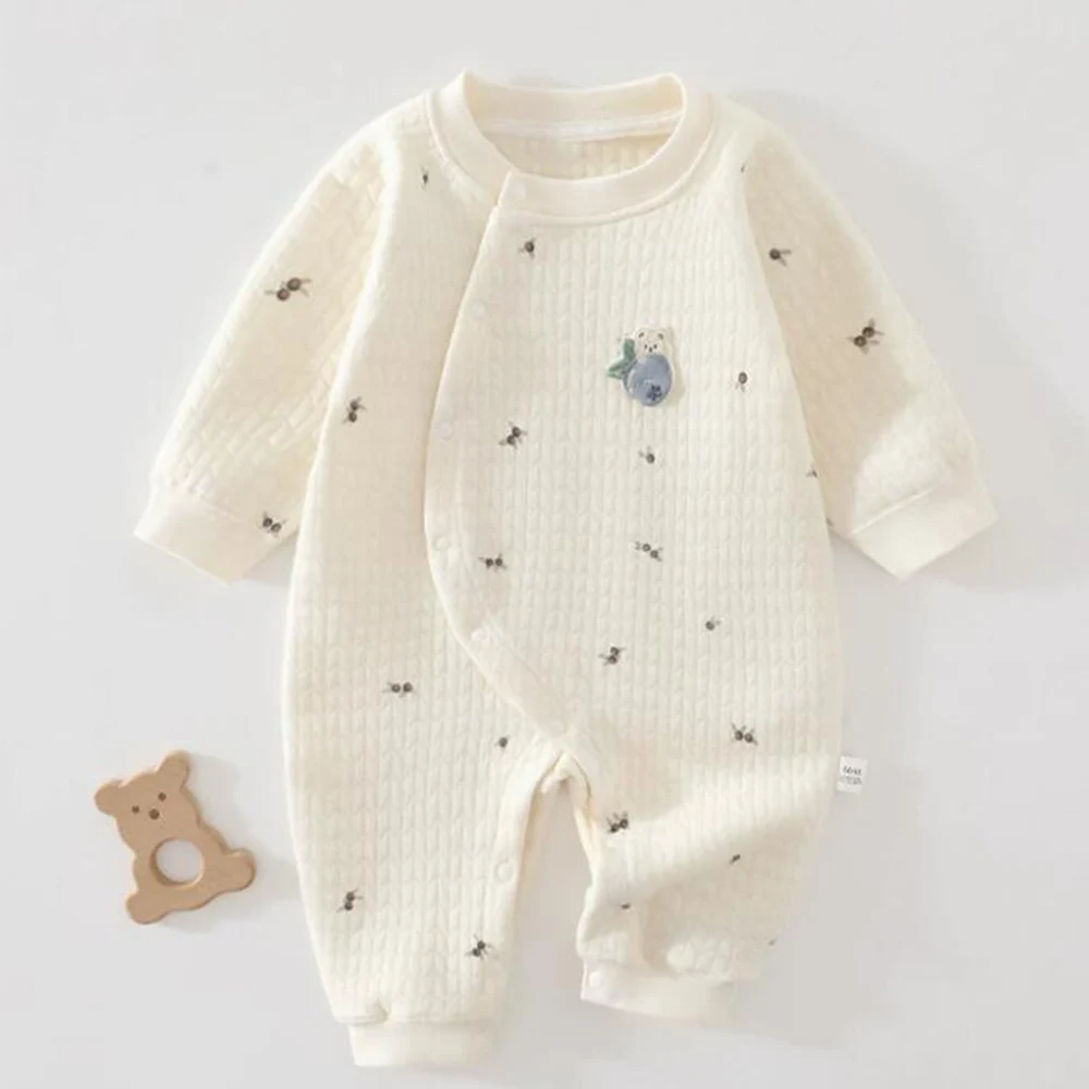 Baby Boy Rompers Quilted Warm Autumn Winter Newborn Baby Girl Clothes Unisex Baby Jumpsuit