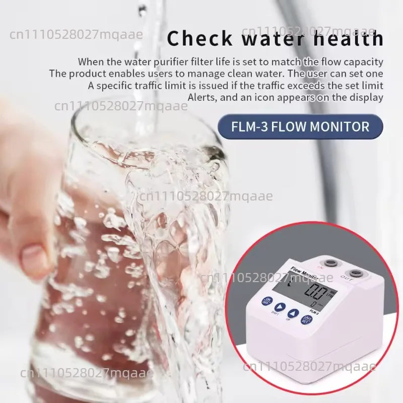 FLM-3 Portable Digital Flow Monitor Digital Display Multi-Functional Water Purification Filtration Automatic Alarm
