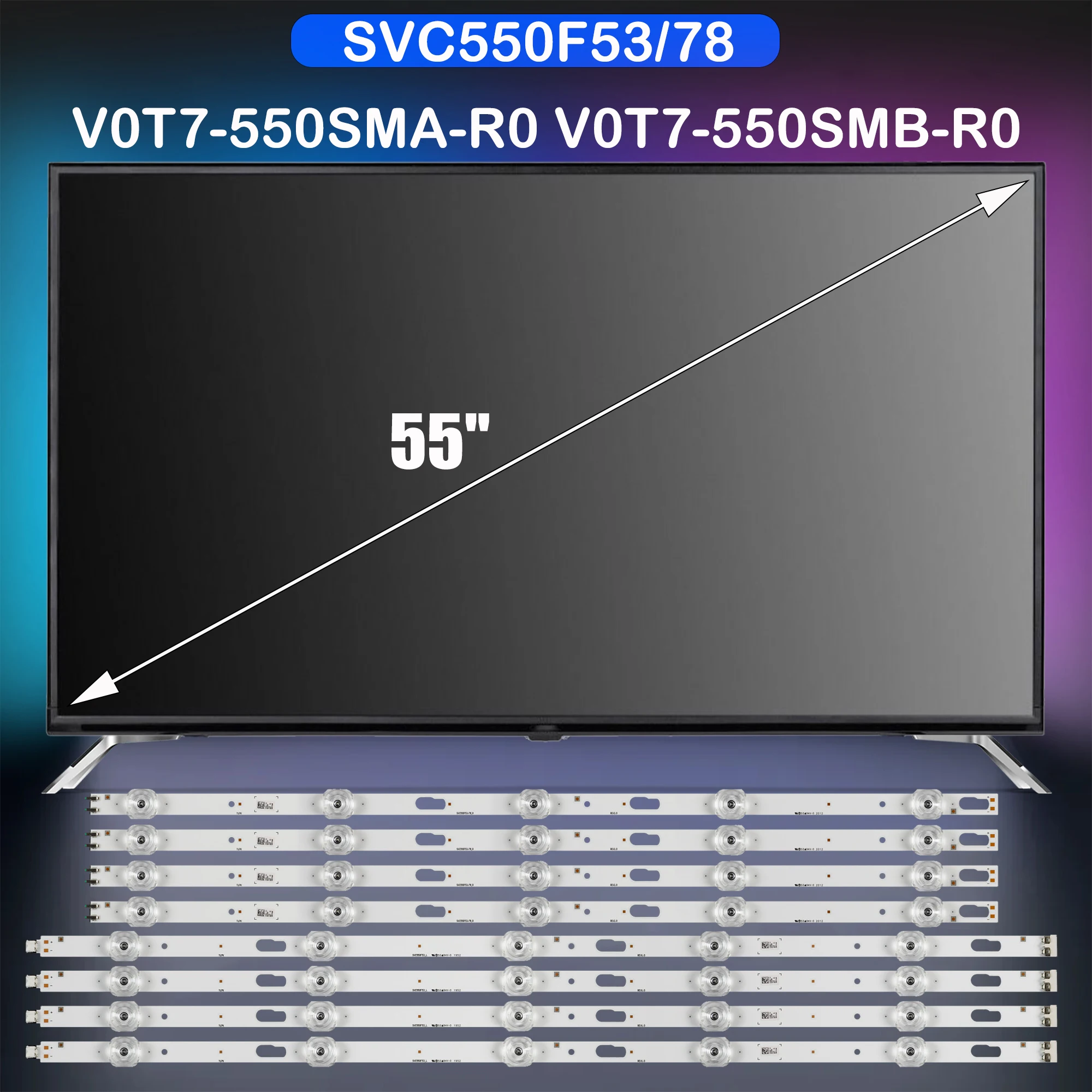 

Лента светодиодной подсветки для UE55TU7097U UE55TU7170U UE55TU7172U UE55TU7190U UE55TU7192U UE55TU7500U UE55TU7540U UE55TU7560U