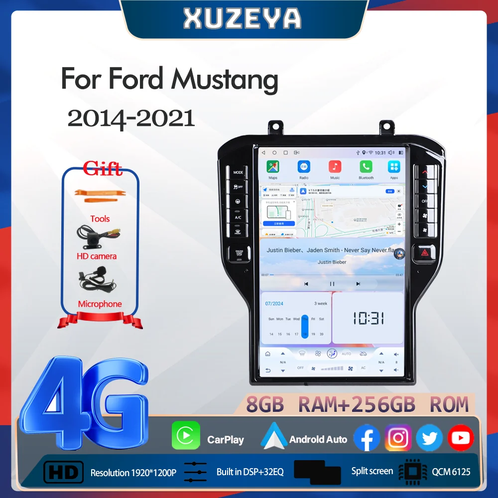 

14.5Inch For Ford Mustang 2014-2021 Car Multimedia Video Player Android 13 GPS Navigation Auto Radio Carplay 4G 360 camera