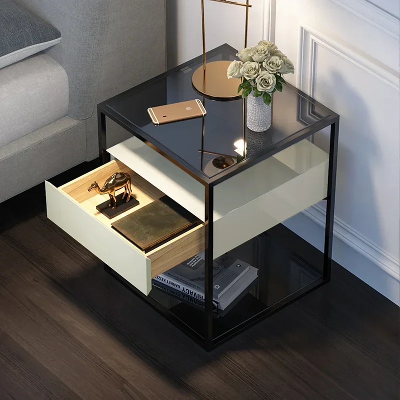 

Легкая роскошная железная прикроватная тумбочка, полка, простой современный итальянский скандинавский стиль