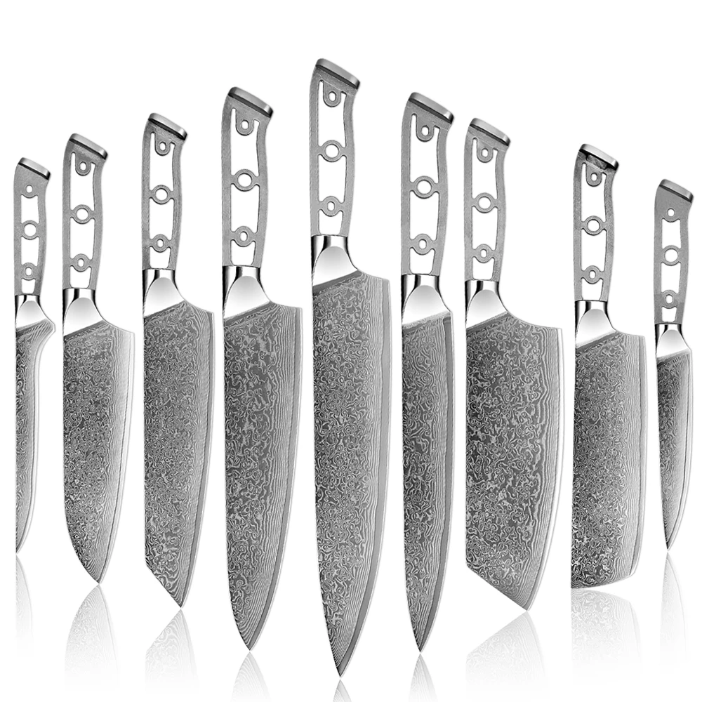 دمشق الصلب سكين المطبخ فارغة اليدوية DIY السكاكين فارغة صلابة عالية سكين الطاهي الحاد DIY بها بنفسك صنع الملحقات دون مقبض