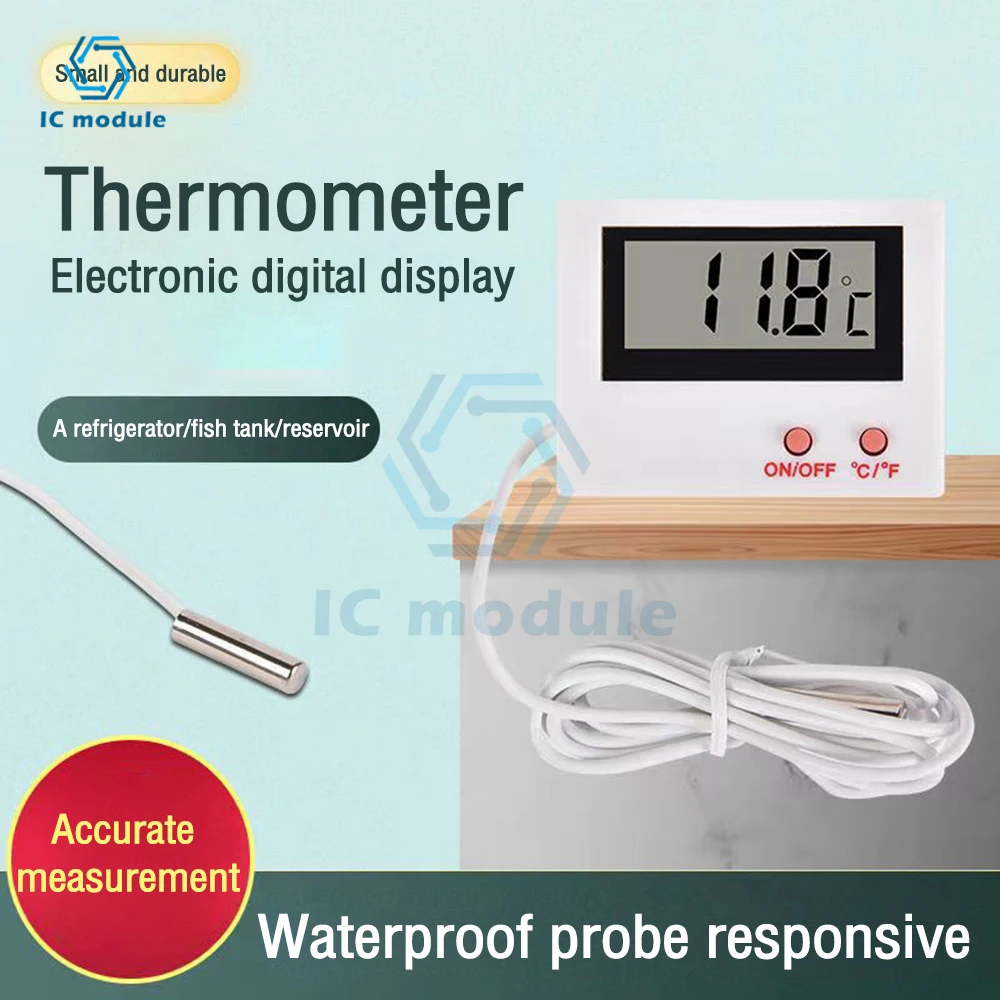 HT-5 fish tank thermometer refrigerator aquarium digital electronic probe thermometer aquarium water temperature meter with wire