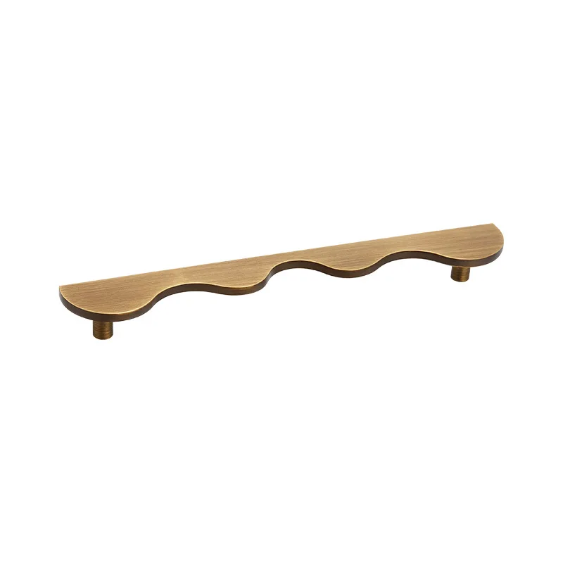 Pure Brass Furniture Mountains and Rivers Antique Bronze Wavy Shoe Cabinets Wine Cabinet Restaurant Door Hardware Handle