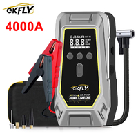 GKFLY 4000A Car Jump Starter Portable Power Bank Air Compressor 150 PSi Tire Inflator Auto Portable Battery Starter for Cars