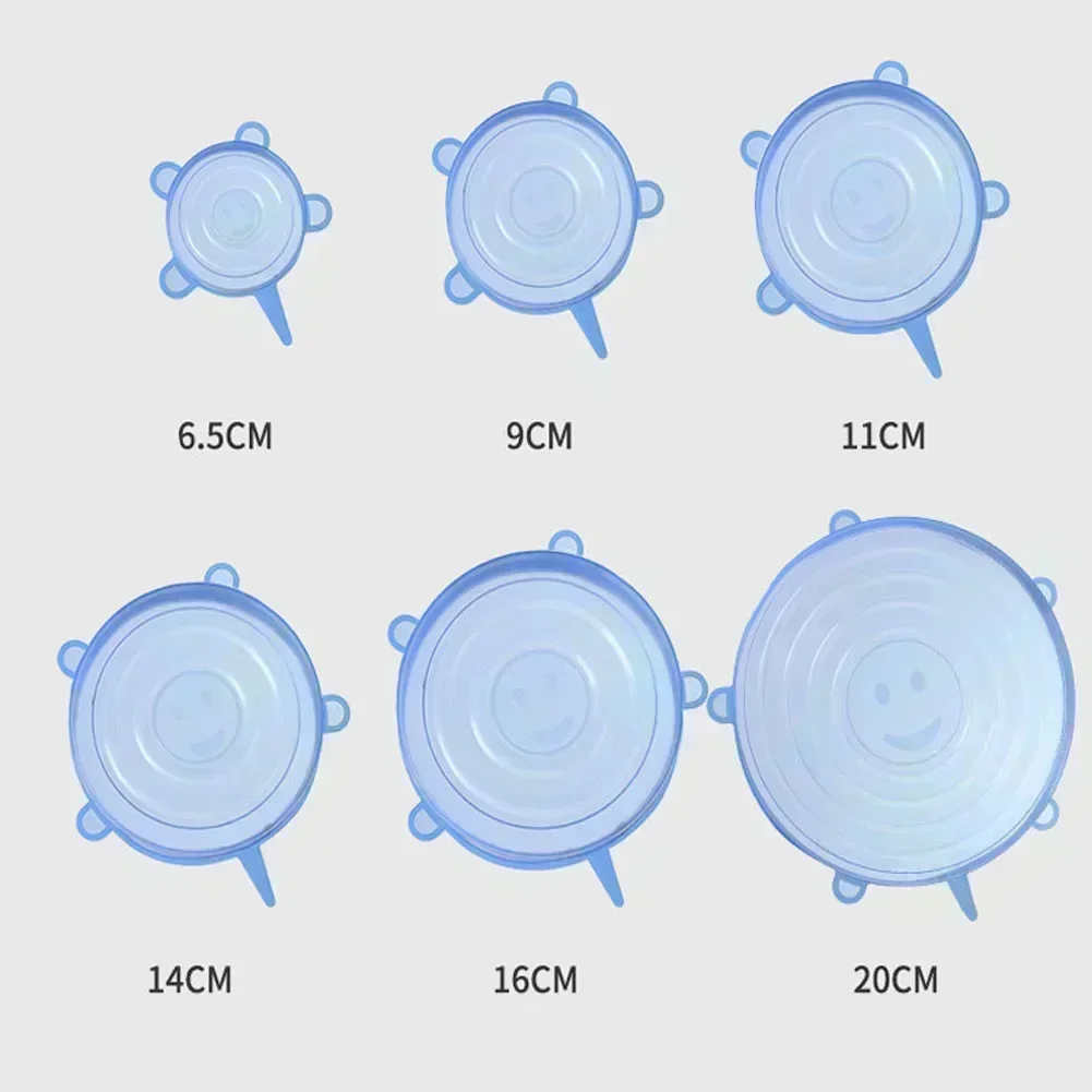 Cubierta adaptable de silicona para alimentos, contenedor de almacenamiento de plástico, platos generales para refrigerador, accesorios de cocina,