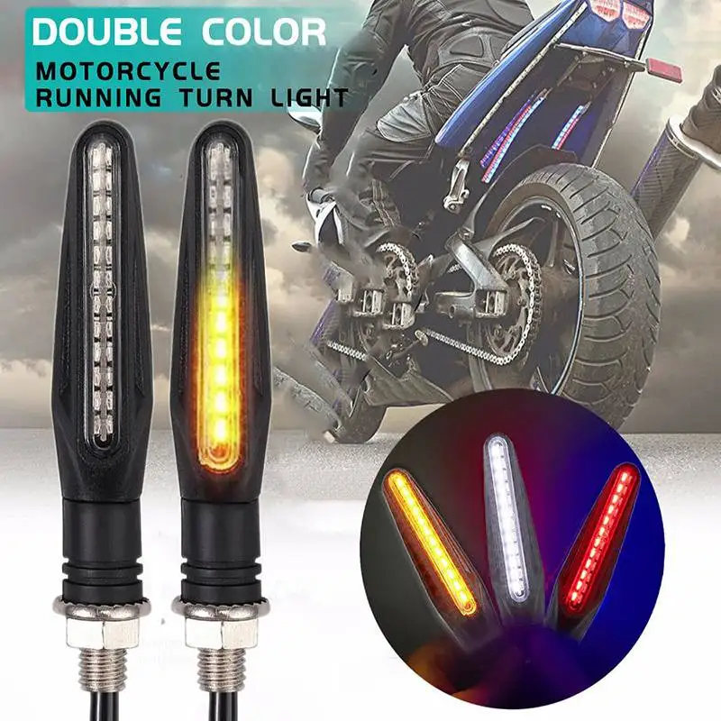 Motorrad Blinker LED Licht 12V Vorne Hinten Tagfahrlicht Fließende Bremsleuchten Weiß Rot Bernstein Indikatoren Blinker blinker Licht