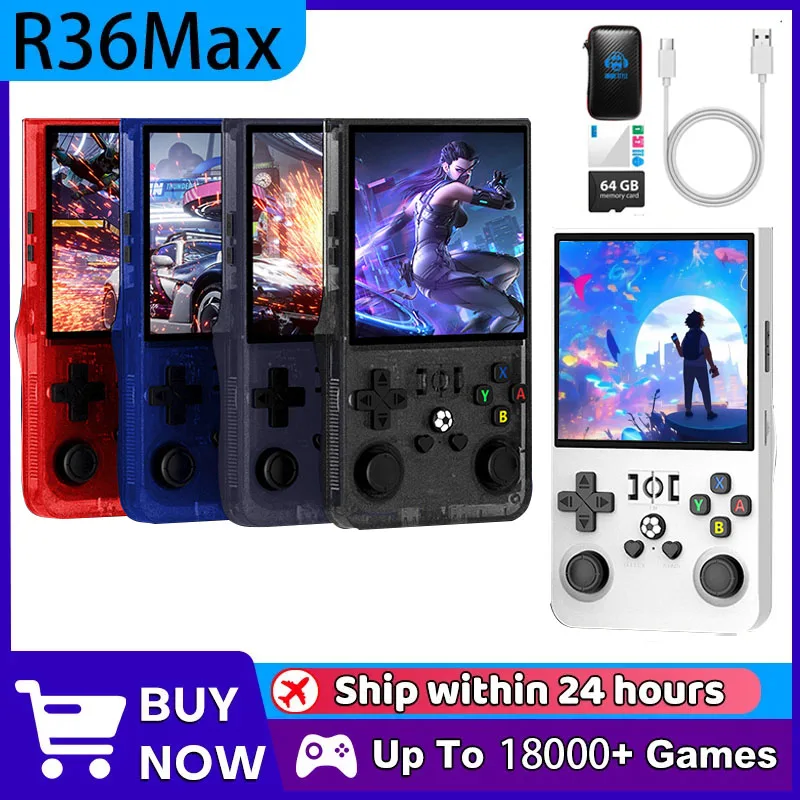 

WDYQJE Game Console R36Max Retro Handheld Video Game Console Linux System 4.0Inch IPS Screen 128GB Portable Pocket Video Player