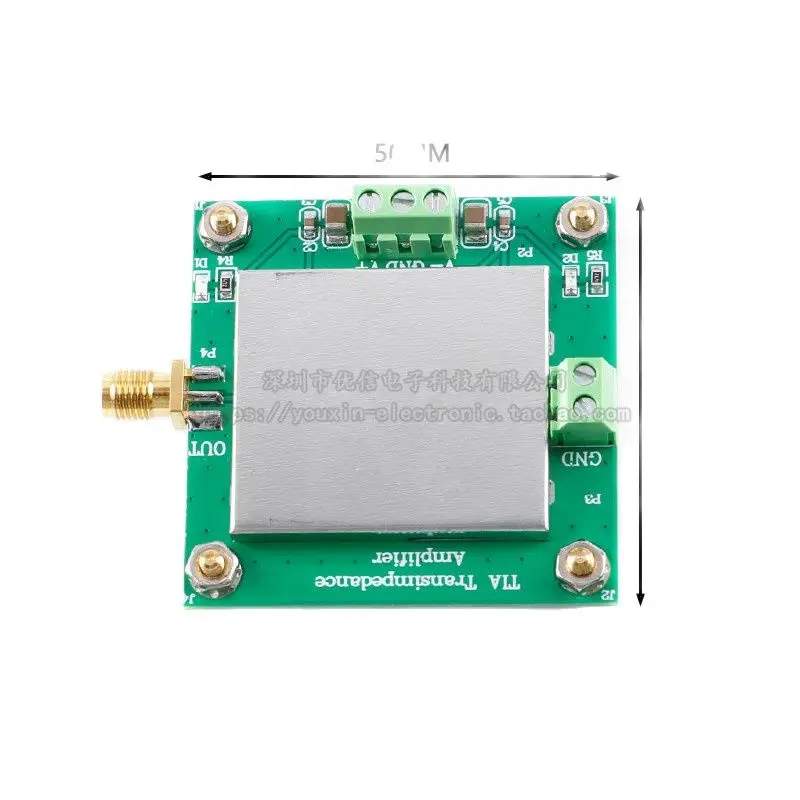 TLC2201 transimpedance amplifier module, low current measurement module, IV conversion preamplifier, silicon optical detection