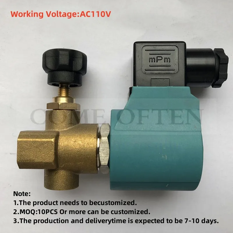 

10Bar Boiler Regulating Steam Solenoid Valves Steam Solenoid Valve Ironing Equipment G1/4 110V Customized Brass Valve MOQ 10PCS