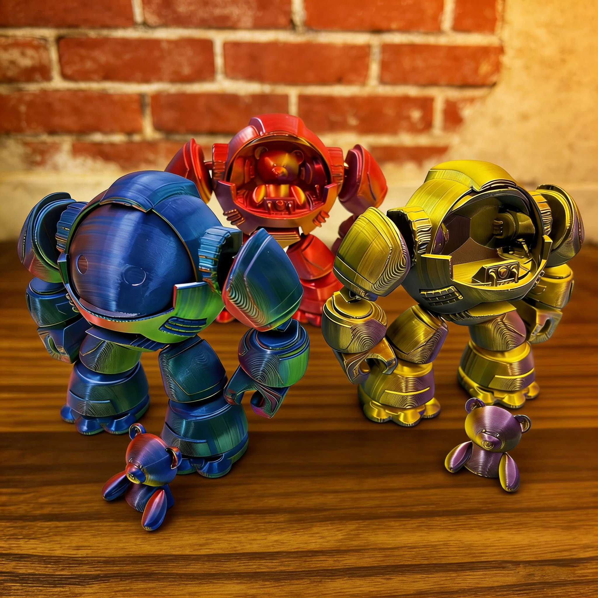 3D Printed Teddy Bear Robot Model, Collectible Statue Suitable for Home Office Decoration, Party Gifts, Christmas Gifts
