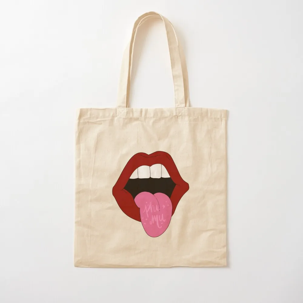 

Phi Mu Lips Tote Bag canvas personalized custom