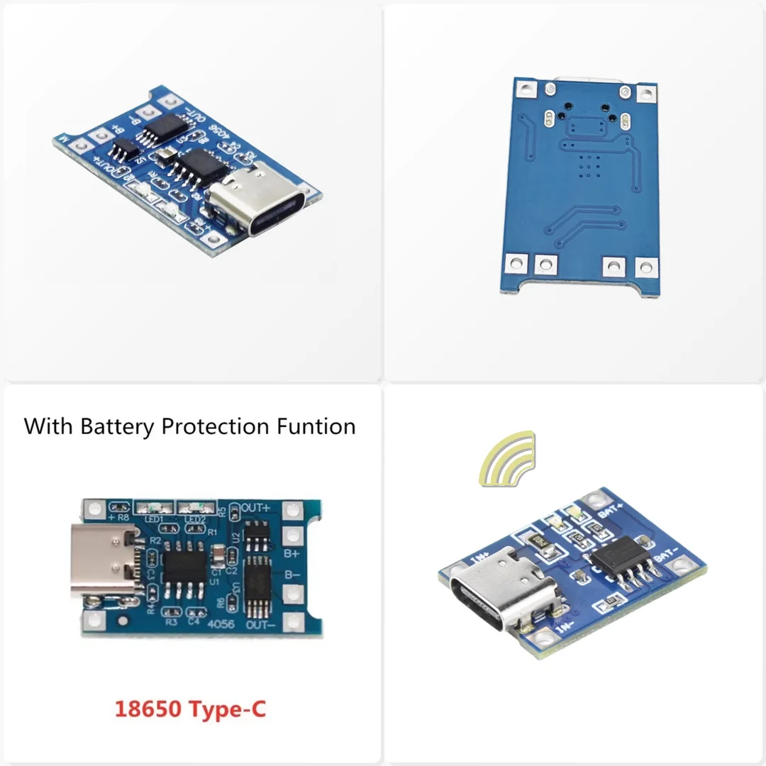 2PCS TP4056 5V 1A 18650 Charger Module Micro Type C Mini Charging Board Protection Solar Power Bank