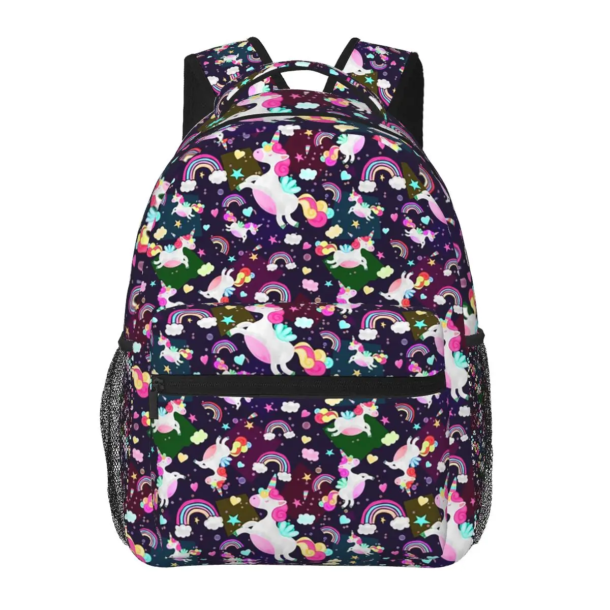 

Cartoon Colorful Unicorn Pattern Student Backpack School Bag Hiking Travel Daypack for Boys Girls Fashion Bookbag Shoulder Bags