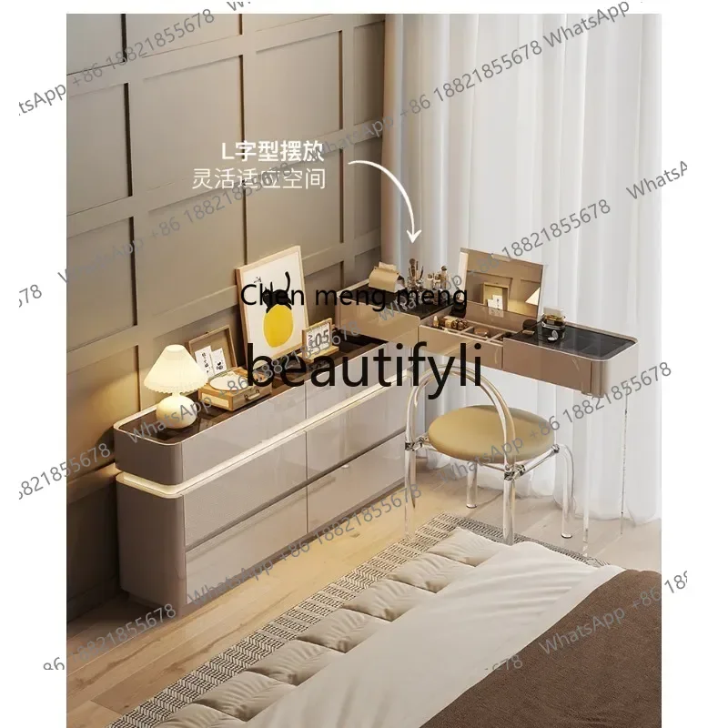 

2003Dressing Table and Chest of Drawers Integrated New Light Luxury Makeup Table Bedroom Storage Bedside Cabinet