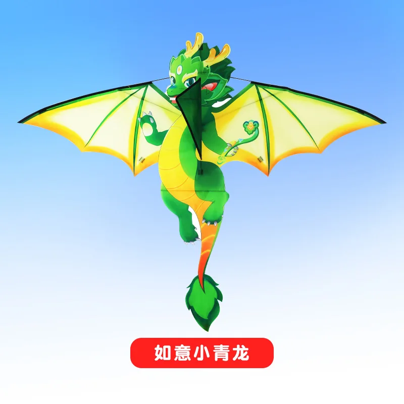 Easy Fly-Cerf-volant dragon vert pour enfants, petit dragon arc-en-ciel, sports de plein air, jouets de plage pour enfants, accessoires de cerfs-volants