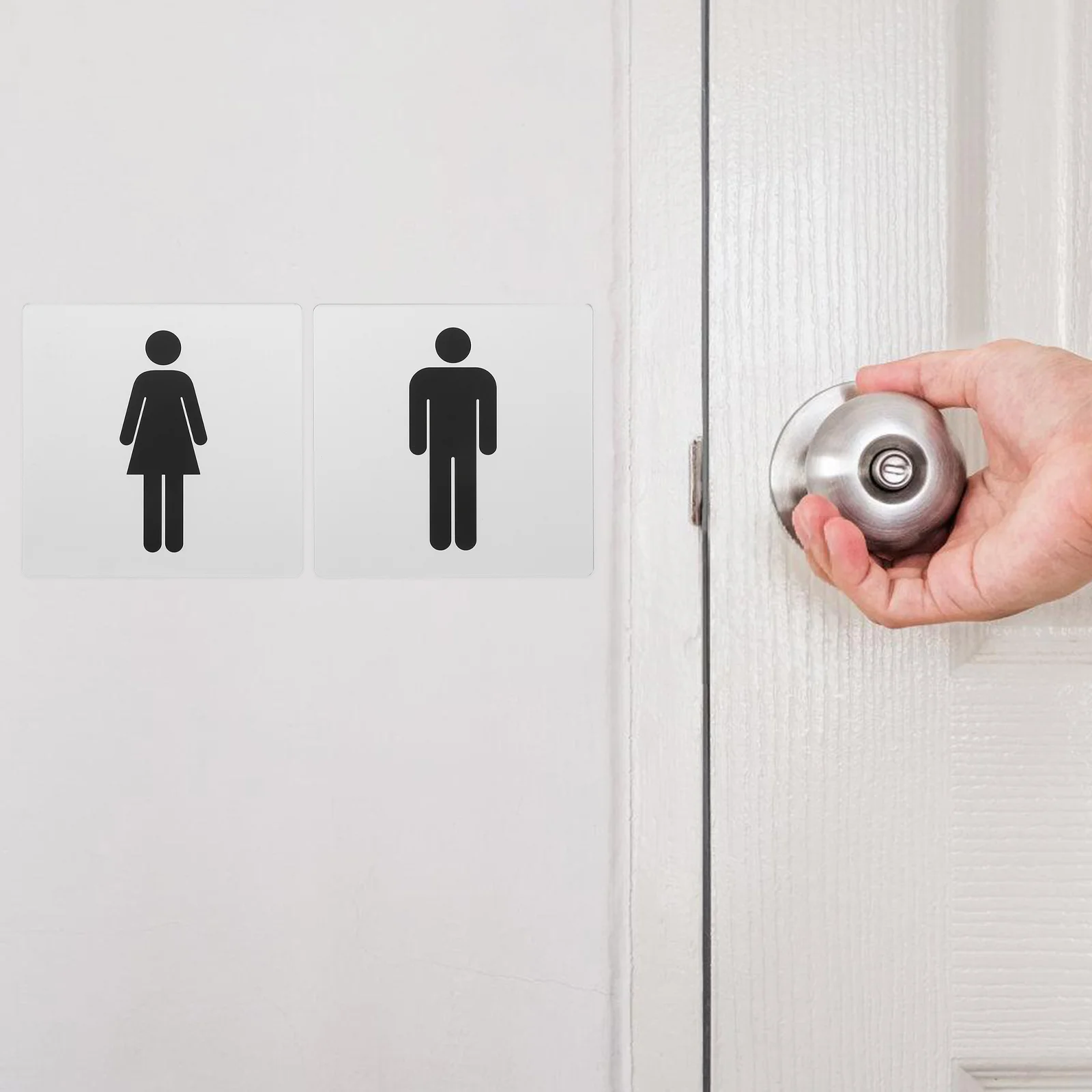 Bathroom Gender Sign Public Toilet Funny Self-adhesive Acrylic Restroom Signs Label