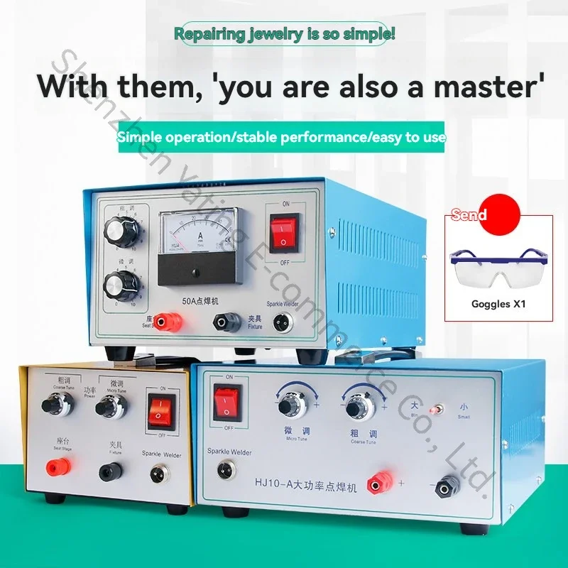 Jewelry tools, 80A 500W EDM pulse arc welding machine, spot welding machine with foot switch, used for metal jewelry.