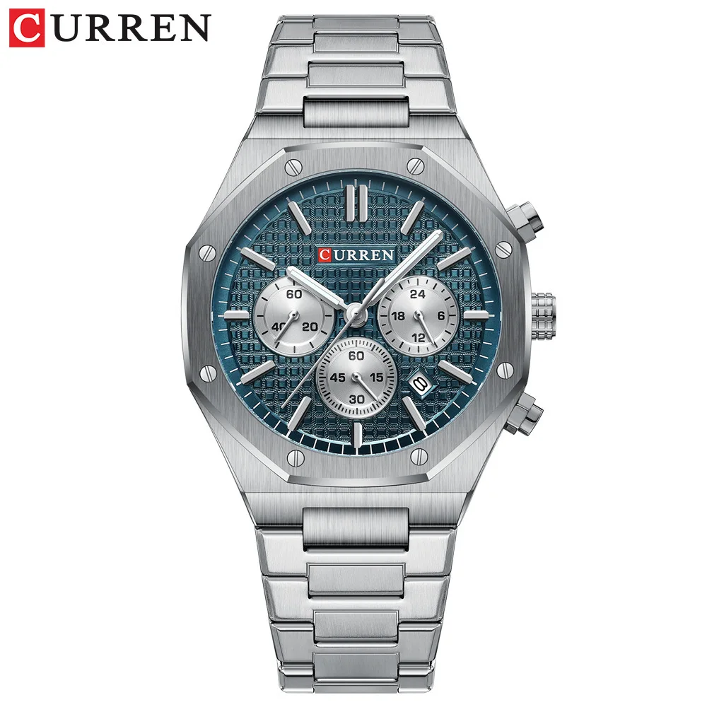 CURREN / Karain 8440 Men's Six-Finger Round Quartz Watch - Calendar Multi-functional Water-resistant Watch