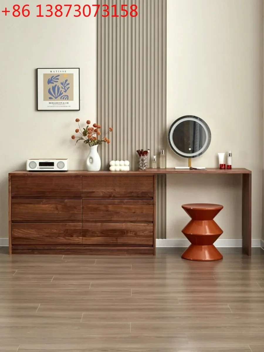 

Комод-тумба FG11 из массива черного ореха со встроенным хранением, передвижной стол для спальни