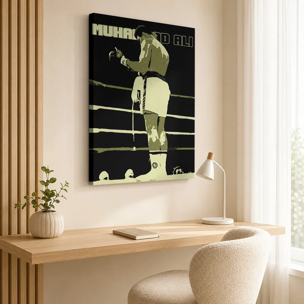 Muhammad Ali Boxing Canvas Print Poster Bold Fight Style Canvas Wall Art With Personalized Photo For Games Room Ideal Coach Gift