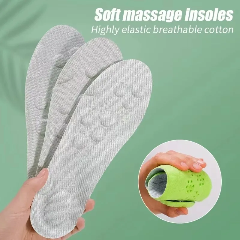 High Elasticity Sports Shoe Insoles for Shock Absorption Men Women Breathable Sweat-absorb Odor-resistant Thickened Shoes Pads