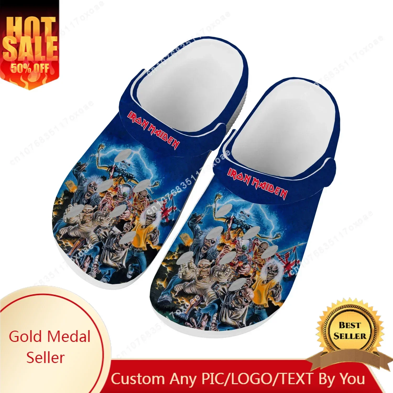 

Maidens Heavy Metal Rock Band Singer Music Iron Home Clog Men Women Youth Boy Girl Sandals Shoes Garden Custom Shoe Hole Slipper