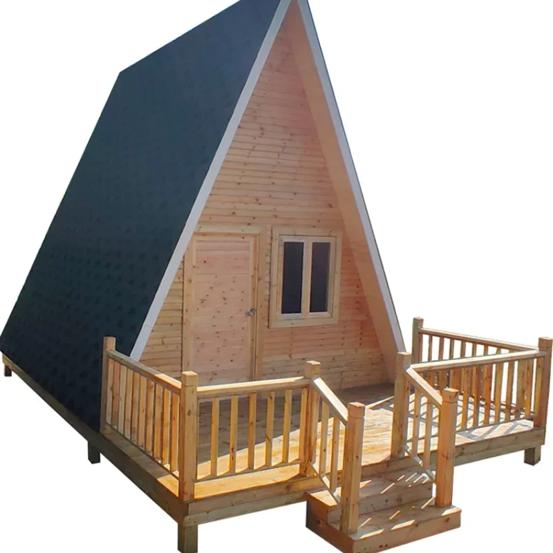 Antiseptic wood scenic B & B agritainment custom mobile triangular wooden house scenic outdoor assembly small house