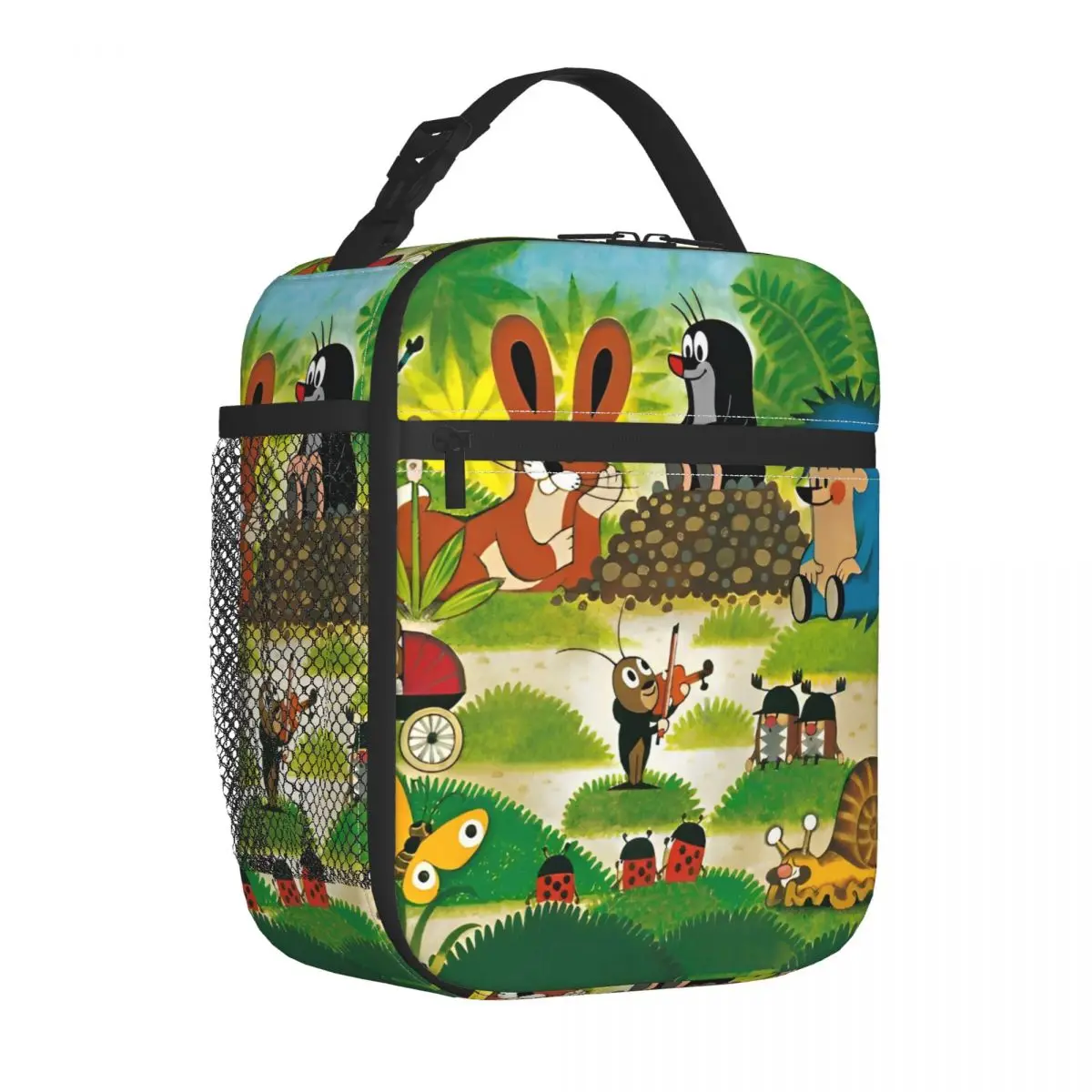 The Little Mole Insulated Lunch Bag Portable Cartoon Friends Together Reusable Cooler Bag Lunch Box Tote Food Handbags