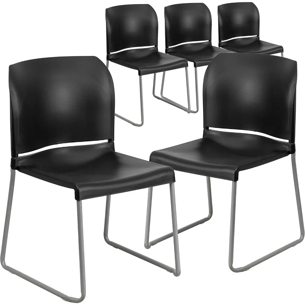 Chaises empilables pour salle d'attente et bureau, chaise d'école ergonomique corrigée par chaises, lot de 5