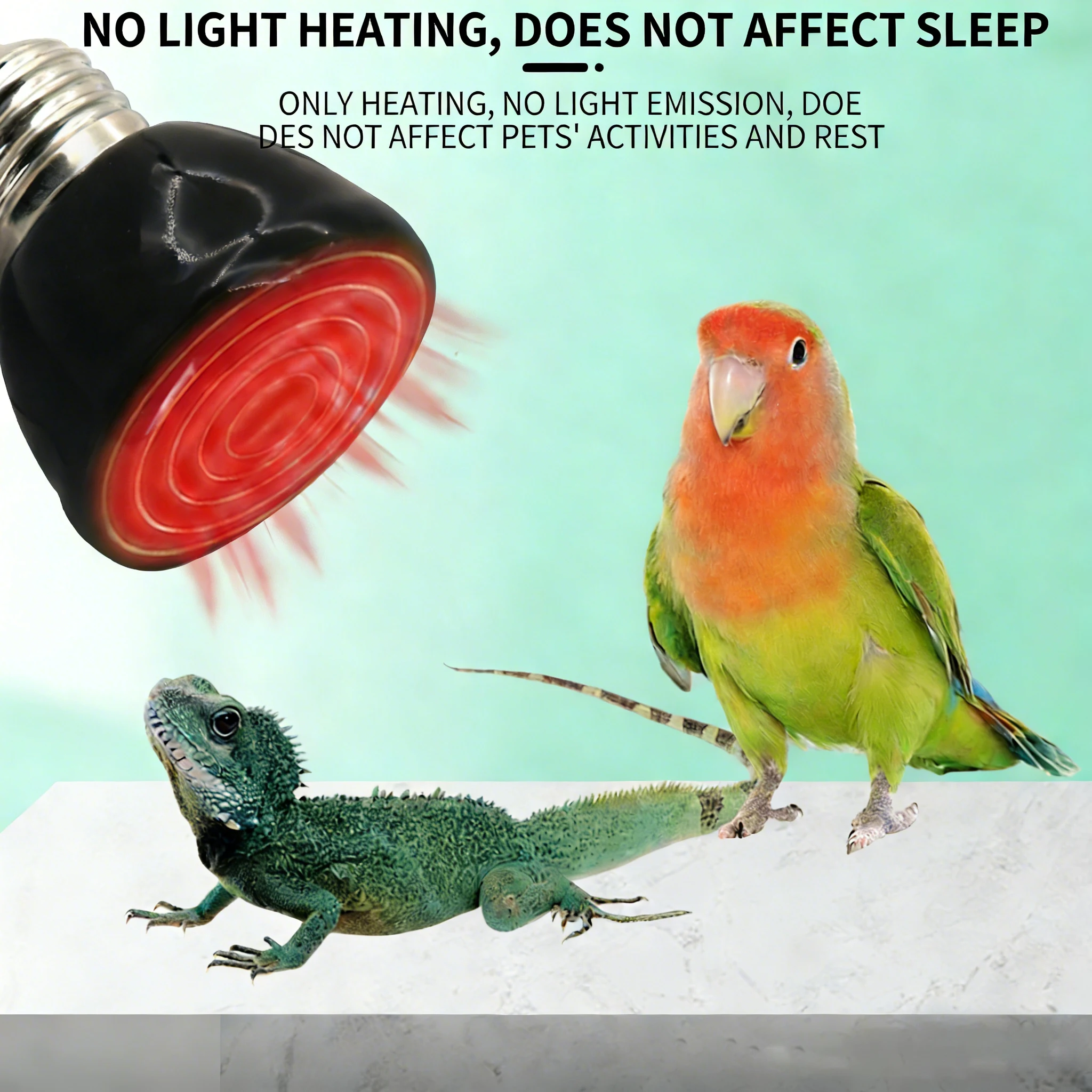 220V Ceramic Heated Incubation Lamp, Infrared Lamp, Light Bulb, Reptile Constant Temperature Lamp for Parrot Lizard Snake 1PC