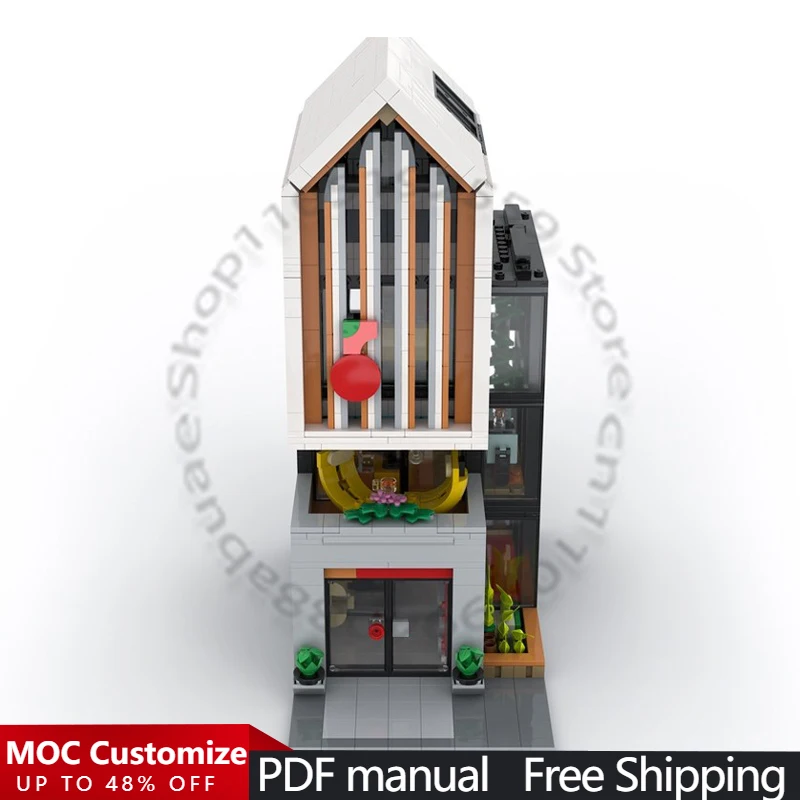 1616 PCS House Street Financial Center MOC Customize Modular Building Block Kids Educational Design DIY Boys Assembly Toy Gift
