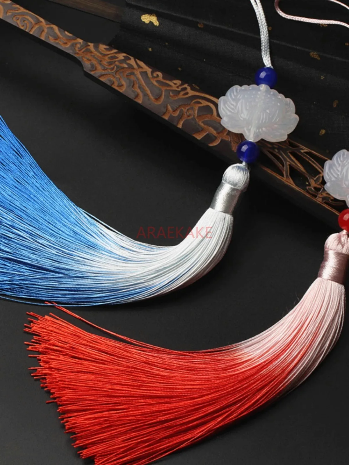 蓮のタッセル,中国風アクセサリー,ファンペンダント,1パーツ