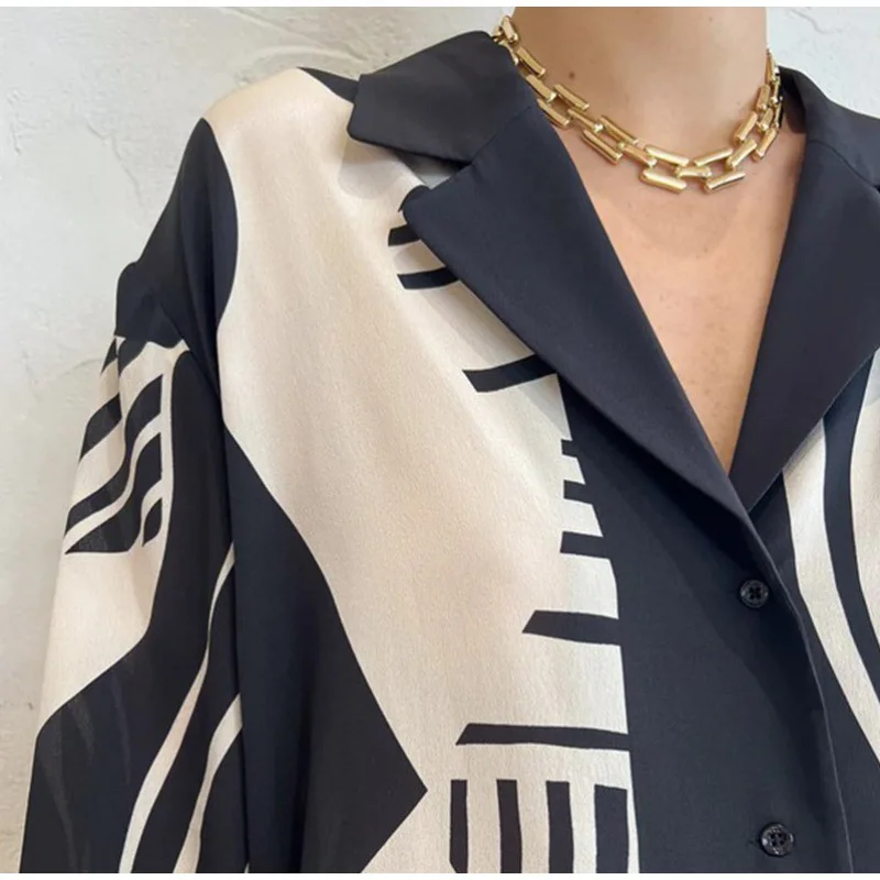 Long Pant Sets Autumn New Long Sleeve Shirt Loose Print Casual 2 Piece Sets Women Outfit Ladies Two Piece Set For Women Office 
