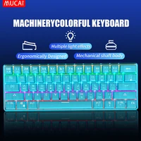 MUCAI MK61 USB Gaming Esports Teclado mecánico interruptor rojo 61 teclas Cable desmontable retroiluminación RGB intercambio en caliente