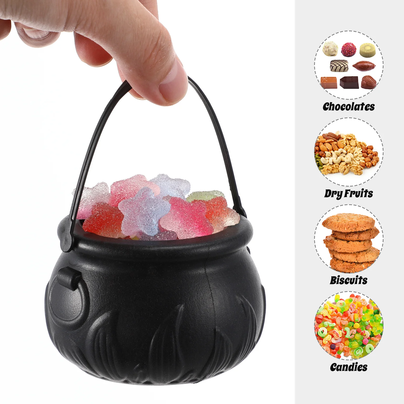 12개 할로윈 마녀 사탕 버킷 어린이용 소형 휴대용 항아리 파티 코스프레 소품 보관 용기