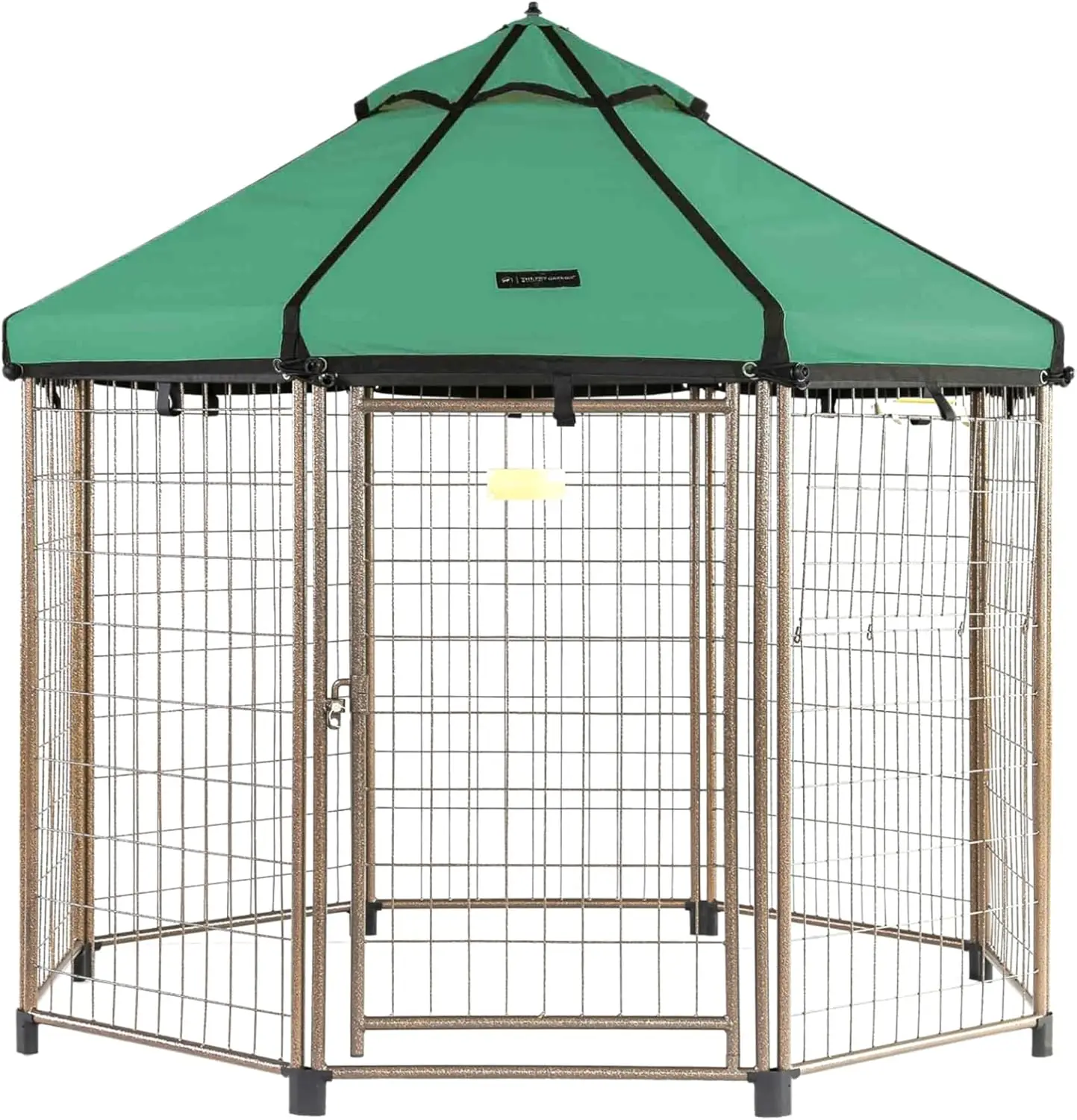 Advantek Win World Pet Gazebo Indoor and Outdoor Metal Kennel with Umbrella Roof for Medium to Large Dog and Animals, 5ft Hunter