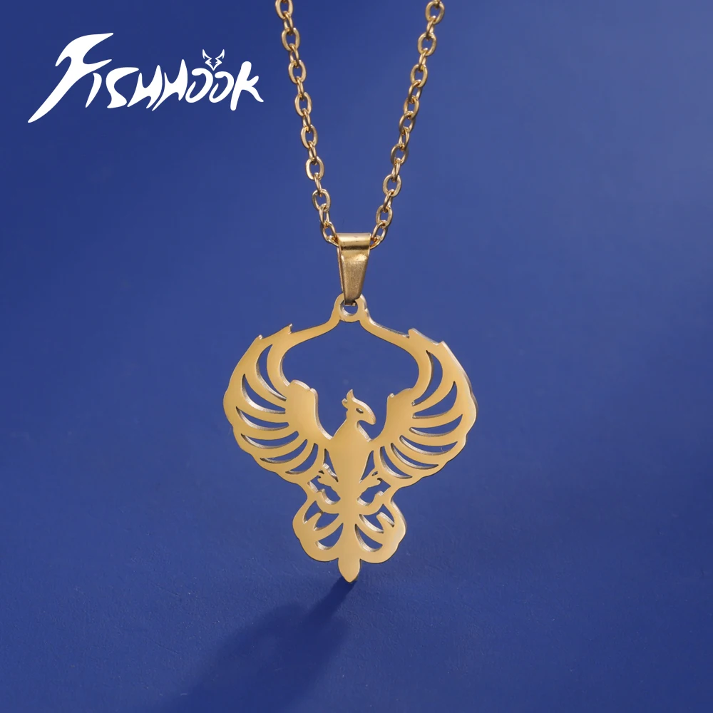 Phoenix Necklace Supernatural Amulet Chain God Bird Gift For Woman Men Kid Child Gold Color Stainless Steel Pendant Jewelry