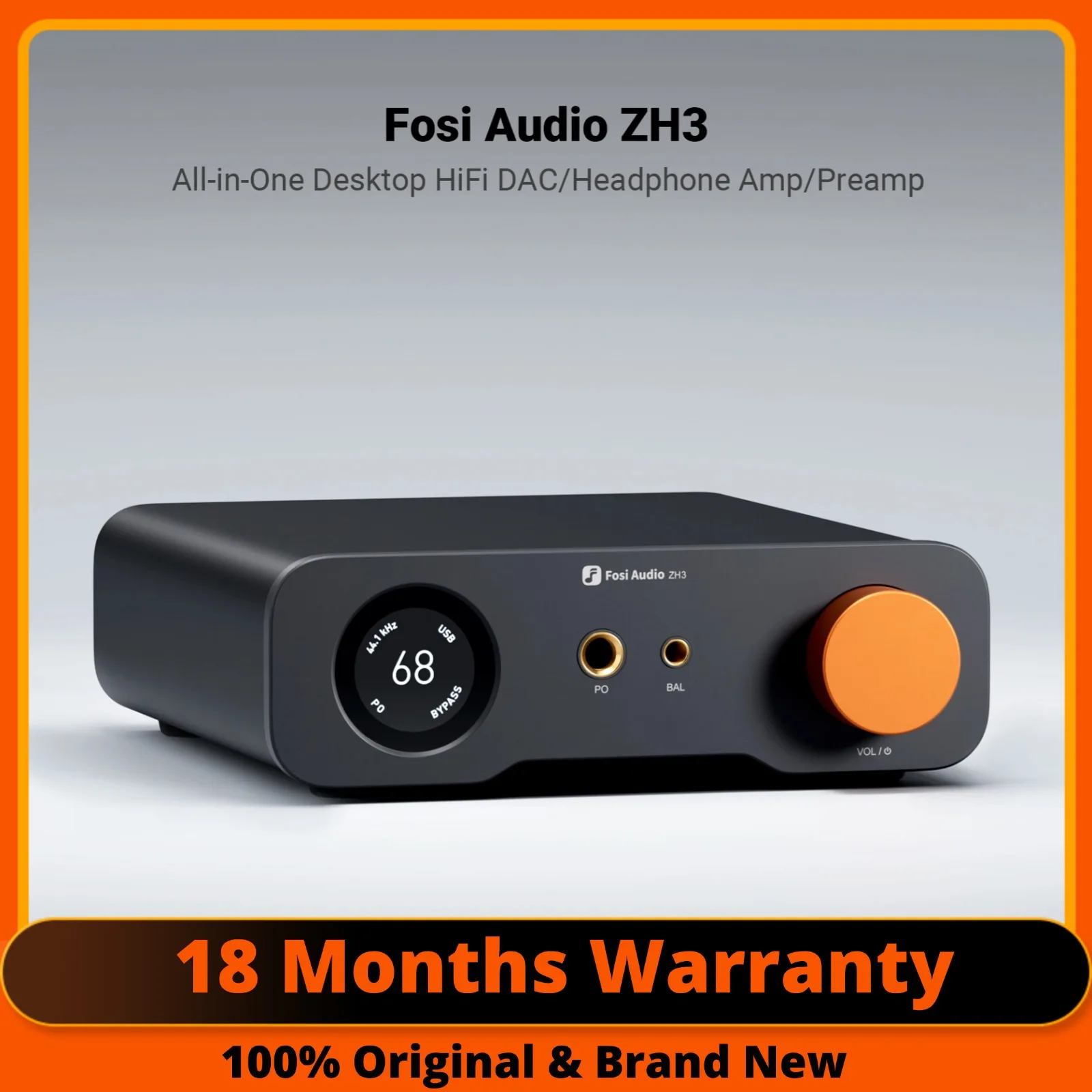 Fosi Audio ZH3 데스크탑 HIFI DAC 헤드폰 앰프 완전 밸런스드 프리앰프 XLR/RCA/4.4mm/6.35mm 출력(리모컨 포함)